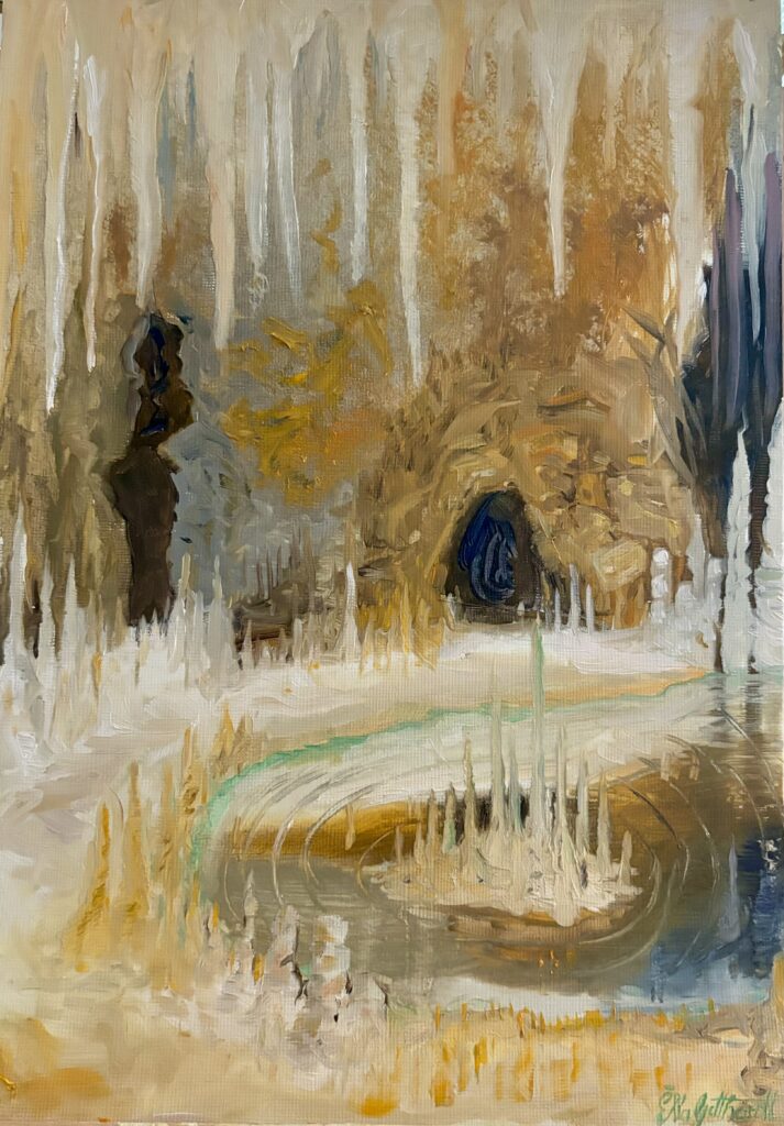 Kunst kaufen Berlin, Landschaft, Tropfsteinhöhle, Ölgemälde, Realistisch originale