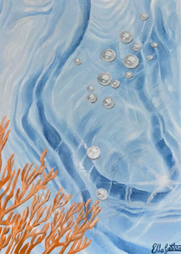 Limitierter Kunstdruck "Pearls in Shallow Water", 30x40 cm, hochwertige Kunst auf Hahnemühle Photorag-Papier, detailreiche Giclée-Drucktechnik, ungerahmt, elegantes Kunstwerk für Sammler.